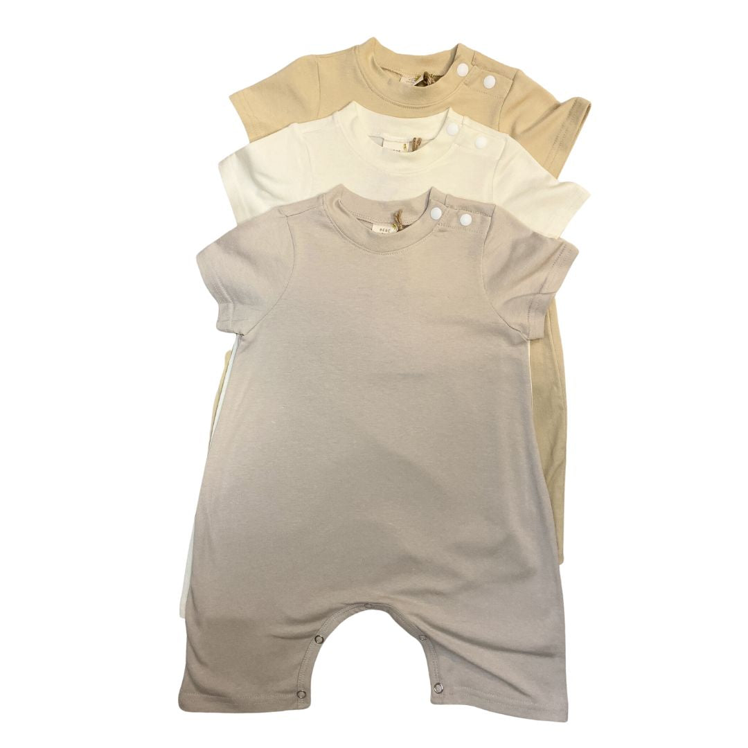 T-Shirt Romper | Beige, Cream, or Mustard
