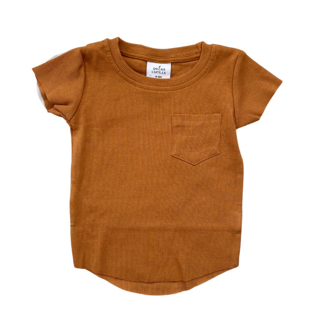 Ribbed Pocket Tee  Autumn Maple – Wolf, Lamb, and the Babe Boutique
