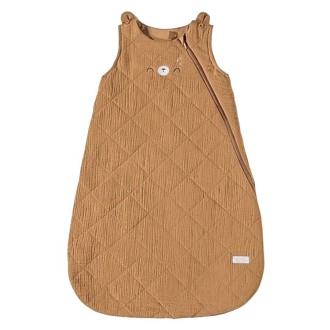Front of the wearable blanket in caramel.