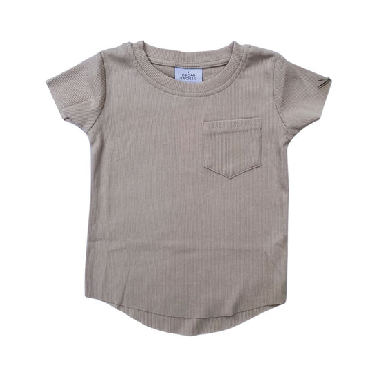 Ribbed Pocket Shirt in Almond