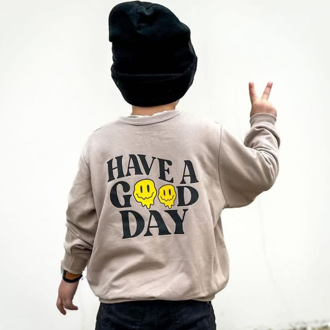 Have a Good Day Sweatshirt | Fawn – Wolf, Lamb, and the Babe Boutique